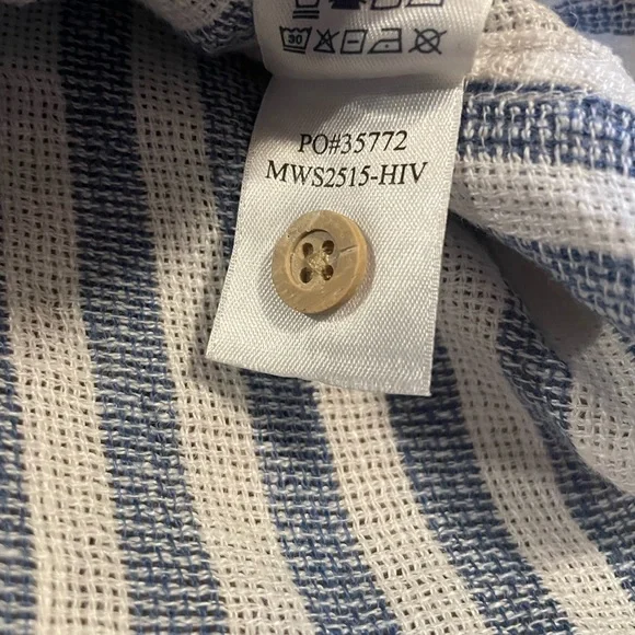 Faherty Short Sleeve Palma Striped Linen Shirt - Picture 8 of 8